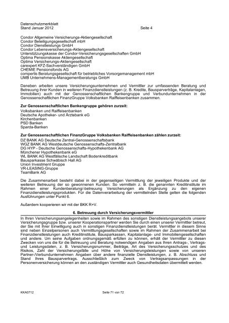 KRAVAG-ALLGEMEINE Kfz-Versicherung Verbraucherinformation ...