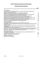 R+V Privatkunden Verbraucherinformation Gesamt-Inhaltsverzeichnis
