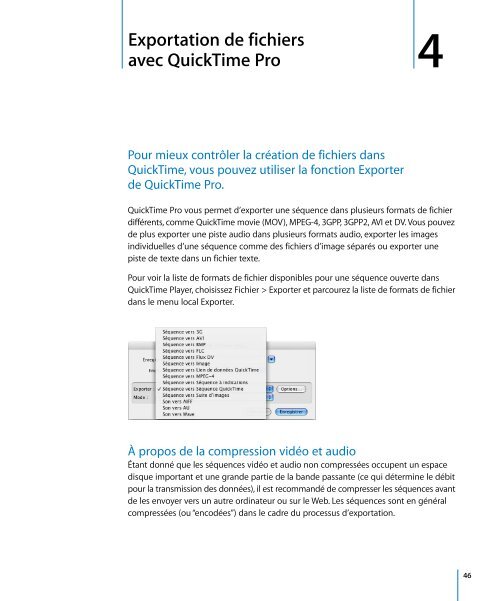 Apple QuickTime Guide de l'utilisateur - QuickTime Guide de l'utilisateur