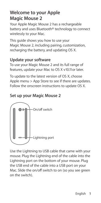 Apple Magic Mouse 2 - Guide de lâutilisateur - Magic Mouse 2 - Guide de lâutilisateur