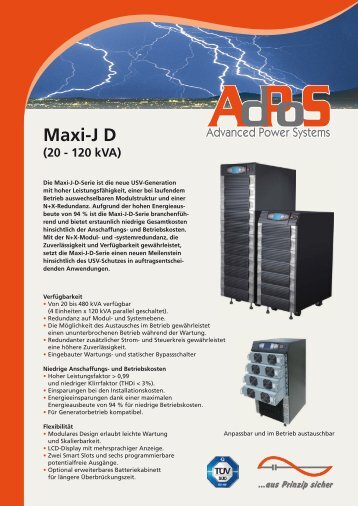 Datenblatt USV-Anlage AdPoS Maxi-J D (20-120 kVA)