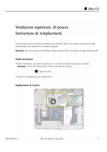 Apple iMac G5 (20-inch_20-inch ALS) Upper Fans (DIY) - iMac G5 (20-inch_20-inch ALS) Upper Fans (DIY)