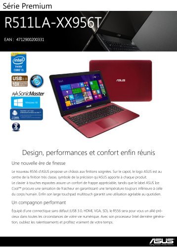 Asus Ordinateur portable Asus R556LJ-XX956T Rouge - fiche produit