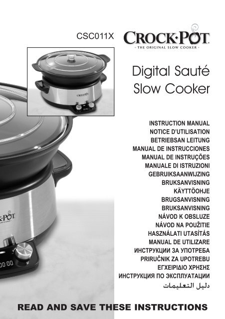 Crock Pot Mijoteuse Crock Pot CSC011X-01 - notice