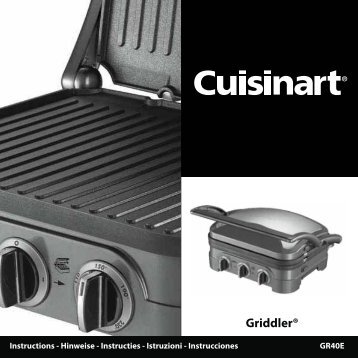 Cuisinart Grille-viande Cuisinart GR40E - notice