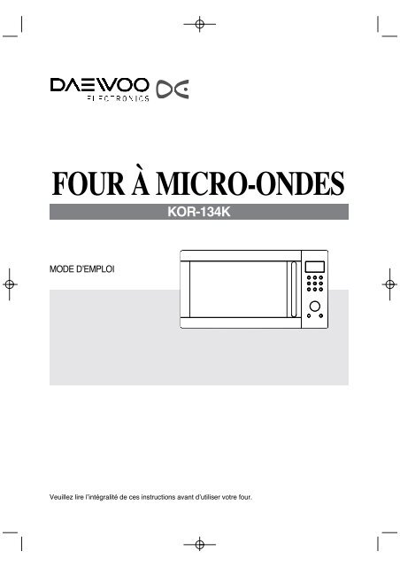 Daewoo Micro ondes Daewoo KOR-134K - notice