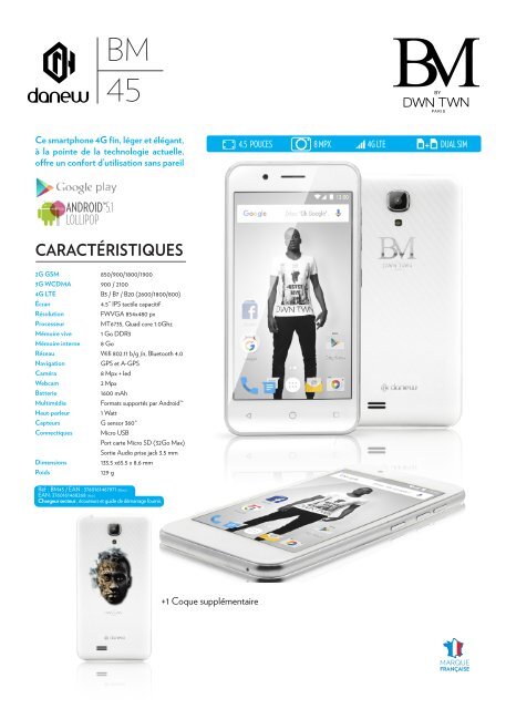 Danew Smartphone Danew BM45 Noir Fiche Produit Danew Smartphone Danew BM45 Noir Fiche Produit