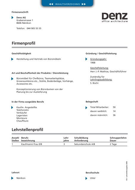 Lehrstellen 2009 - Industrieverein Volketswil