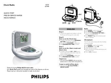 Philips Clock Radio - Quick start guide - FRA