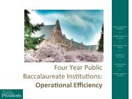 Four Year Public Baccalaureate Ins3tu3ons Opera'onal Efficiency