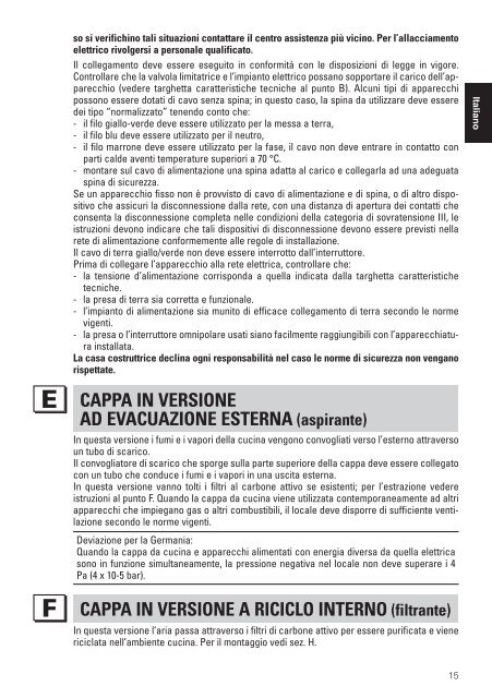 Falmec Groupe aspirant ou filtrant Falmec GRUPPO INCASSO - notice