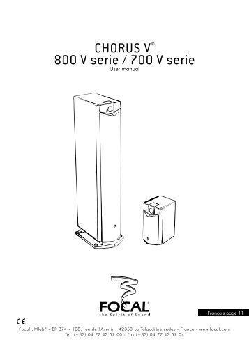 Focal Enceinte colonne Focal Chorus 826V Natural - notice