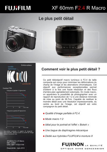 Fuji Objectif pour Hybride Fuji XF 60mm f/2.4 R - fiche produit