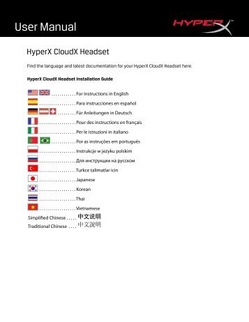 Hyperx Casque Gamer Hyperx CloudX Casque Pro Gaming - notice