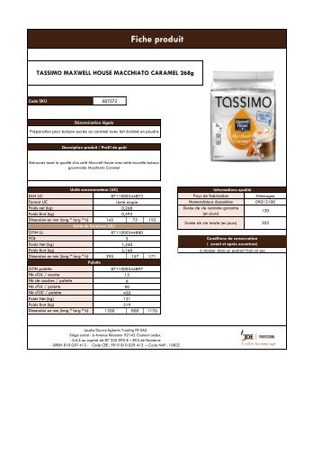 Kraft Dosette Tassimo Kraft Tassimo Maxwell Macchiato/Caramel - fiche produit