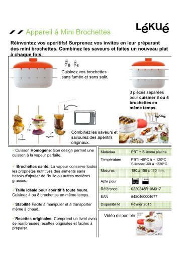 Lekue Accessoire de cuisson Lekue Mini brochettes Pincho - fiche produit