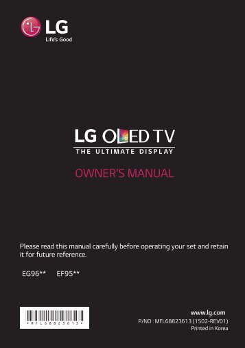 LG TV OLED LG 55EG920V OLED 4K CURVE - notice