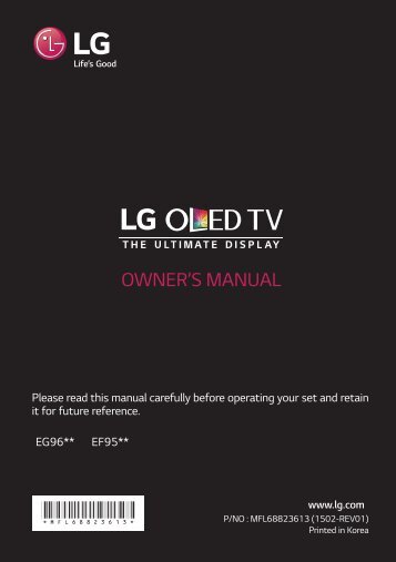 LG TV OLED LG 55EG910V OLED INCURVE - notice