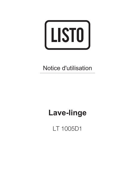 Listo Lave linge top Listo LT 1005D1 - notice
