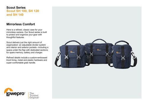 Lowepro Etui photo Lowepro Scout SH 100 bleu - fiche produit