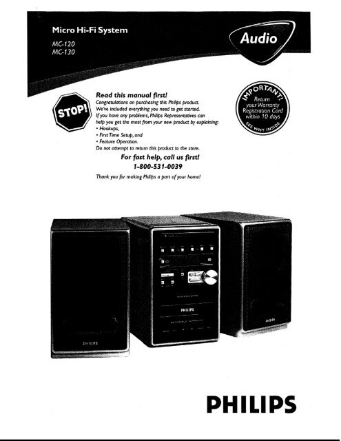 Philips Micro Hi-Fi System - User manual - AEN