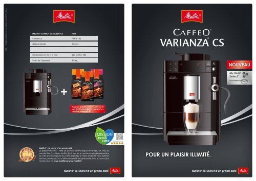 Melitta Expresso broyeur Melitta Varianza CS - fiche produit