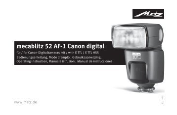 Metz Flash Metz Mecablitz 52 AF-1 Digital Canon - notice