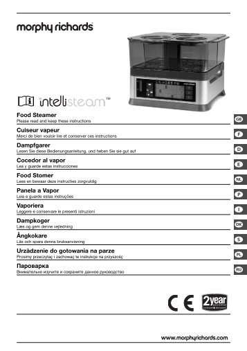 Morphy Richards Cuiseur vapeur Morphy Richards 48780 INTELLISTEAM - notice