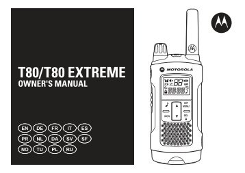 Motorola Talkie walkie Motorola T80 EXTREME - notice