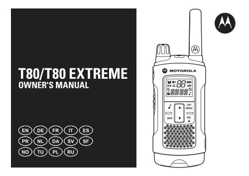 Motorola Talkie walkie Motorola T80 EXTREME - notice