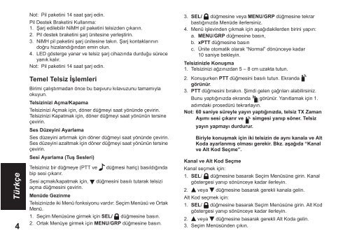 Motorola Talkie walkie Motorola T80 - notice