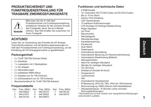 Motorola Talkie walkie Motorola T80 - notice