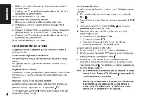 Motorola Talkie walkie Motorola T80 - notice