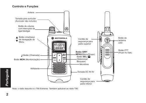 Motorola Talkie walkie Motorola T80 - notice