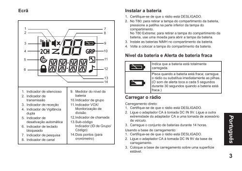 Motorola Talkie walkie Motorola T80 - notice
