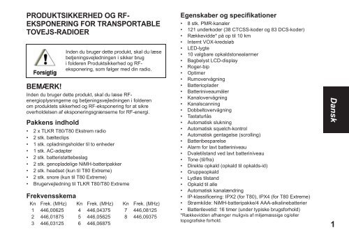 Motorola Talkie walkie Motorola T80 - notice