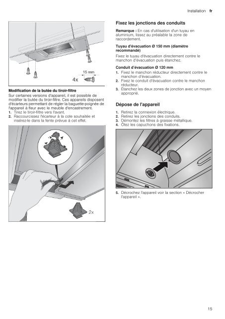 Neff Hotte tiroir Neff D49ED52X0 - notice