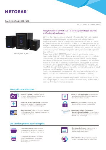 Netgear Serveur NAS Netgear Serveur ReadyNAS 312 Series - fiche produit