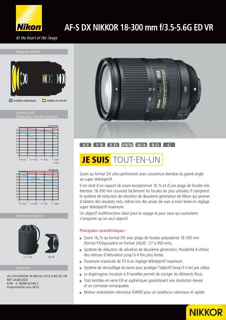 Nikon Objectif pour Reflex Nikon AF-S DX 18-300mm f/3.5-5.6G ED VR