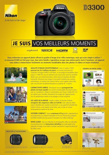 Nikon Appareil photo Reflex Nikon D3300 Nu - fiche produit