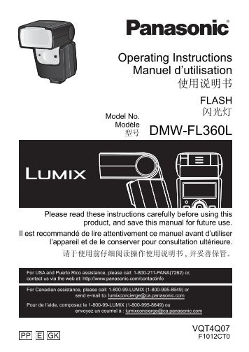 Panasonic Flash Panasonic DMW-FL360LE - notice