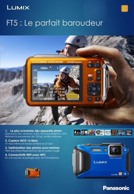 Panasonic Appareil photo Compact Panasonic DMC-FT5 Bleu - fiche produit