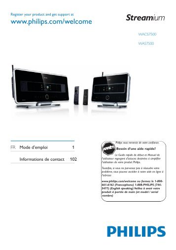 Philips Streamium Wireless Music Station - User manual - FRA