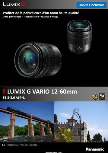 Panasonic Objectif pour Hybride Panasonic 12-60mm f3.5-5.6 ASPH - fiche produit