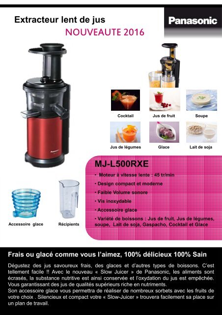 Extracteur De Jus Panasonic MJL500 Gris – 150W, Capacité 473ml, D’occasion Mais En Bon état
