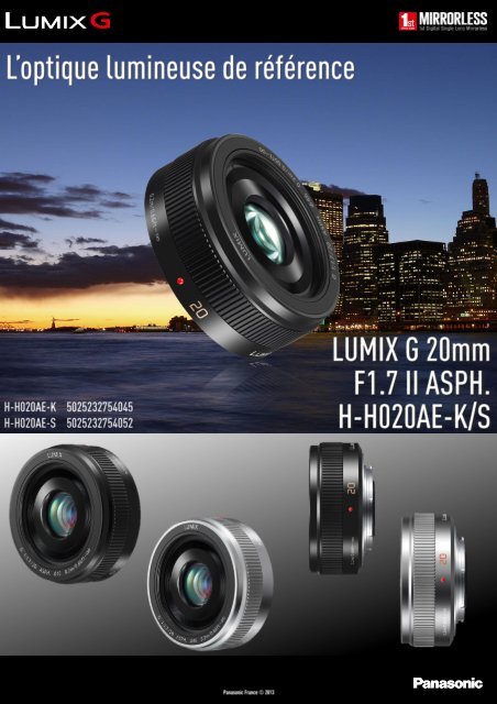 Panasonic Objectif pour Hybride Panasonic 20mm f/1.7 II silver Lumix G - fiche produit