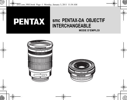 Pentax Objectif pour Reflex Pentax SMC DA 18-55mm f/3.5-5.6 AL WR - notice