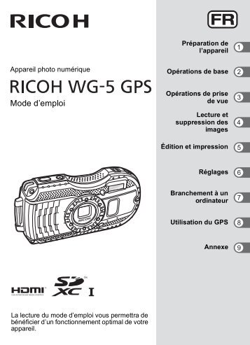 Ricoh Appareil photo Compact Ricoh WG-5 GPS orange - notice