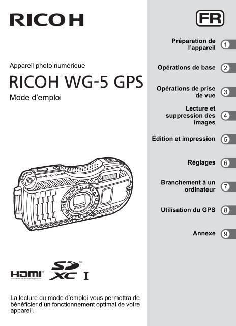 Ricoh Appareil photo Compact Ricoh WG-5 GPS orange - notice