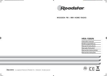 Roadstar Radio analogique Roadstar HRA-1500/N - notice